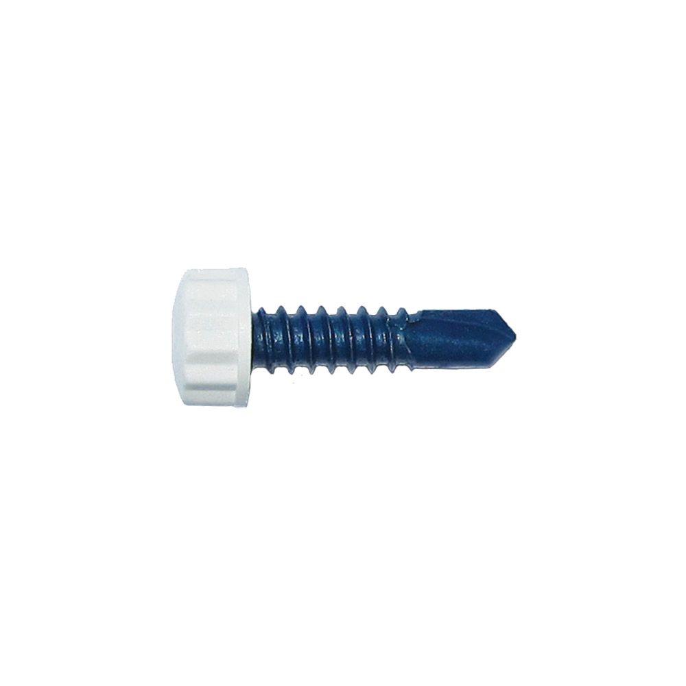 NyloTec 14 x 1 in. Nylon White BiHex Head Self Drill Screw (100 per