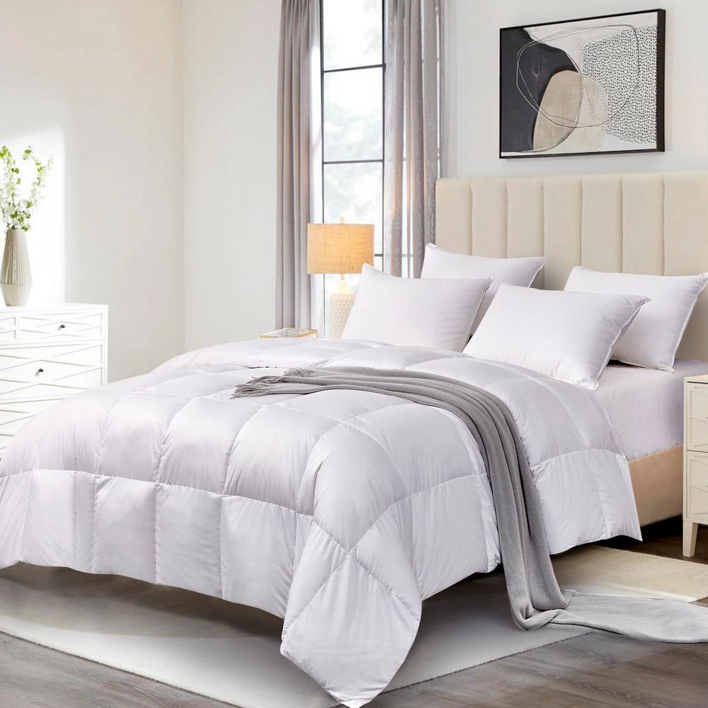 Scott Living 330tc Extra Warmth White Twin Size White Down Fiber And White Feather Fiber Comforter Sl008207 The Home Depot