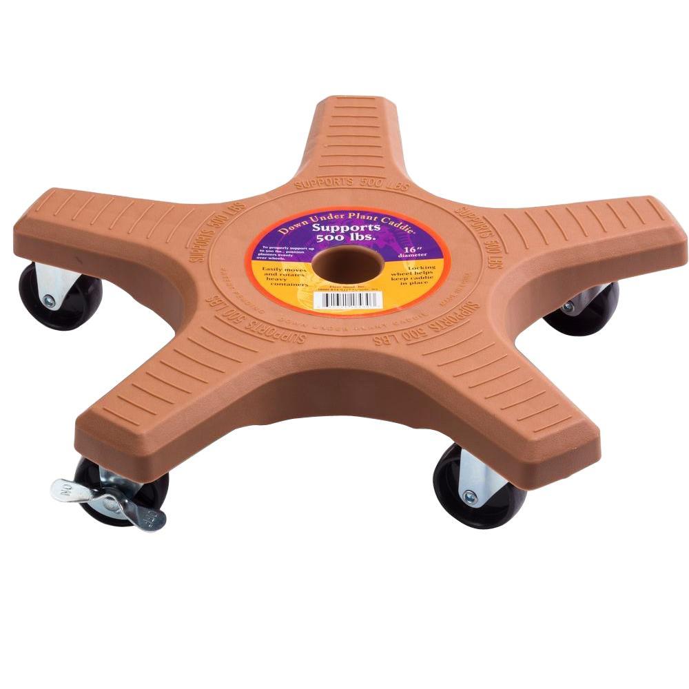 Bloem 14 in. Terra Cotta Caddy Plant Dolly Plastic Round with Wheels (2