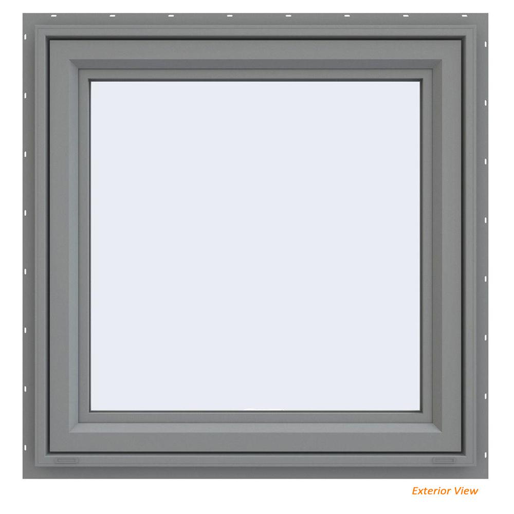 JELD WEN 355 In X 355 In V 4500 Series Gray Painted Vinyl Awning