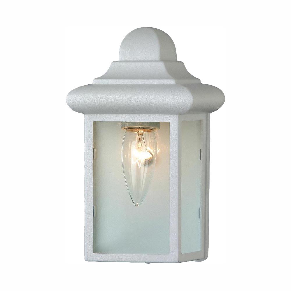 Vista 1 Light White Outdoor Wall Lantern Sconce 44835 Wh The Home Vista 1 Light White Outdoor Wall Lantern Sconce 44835 Wh The Home Depot