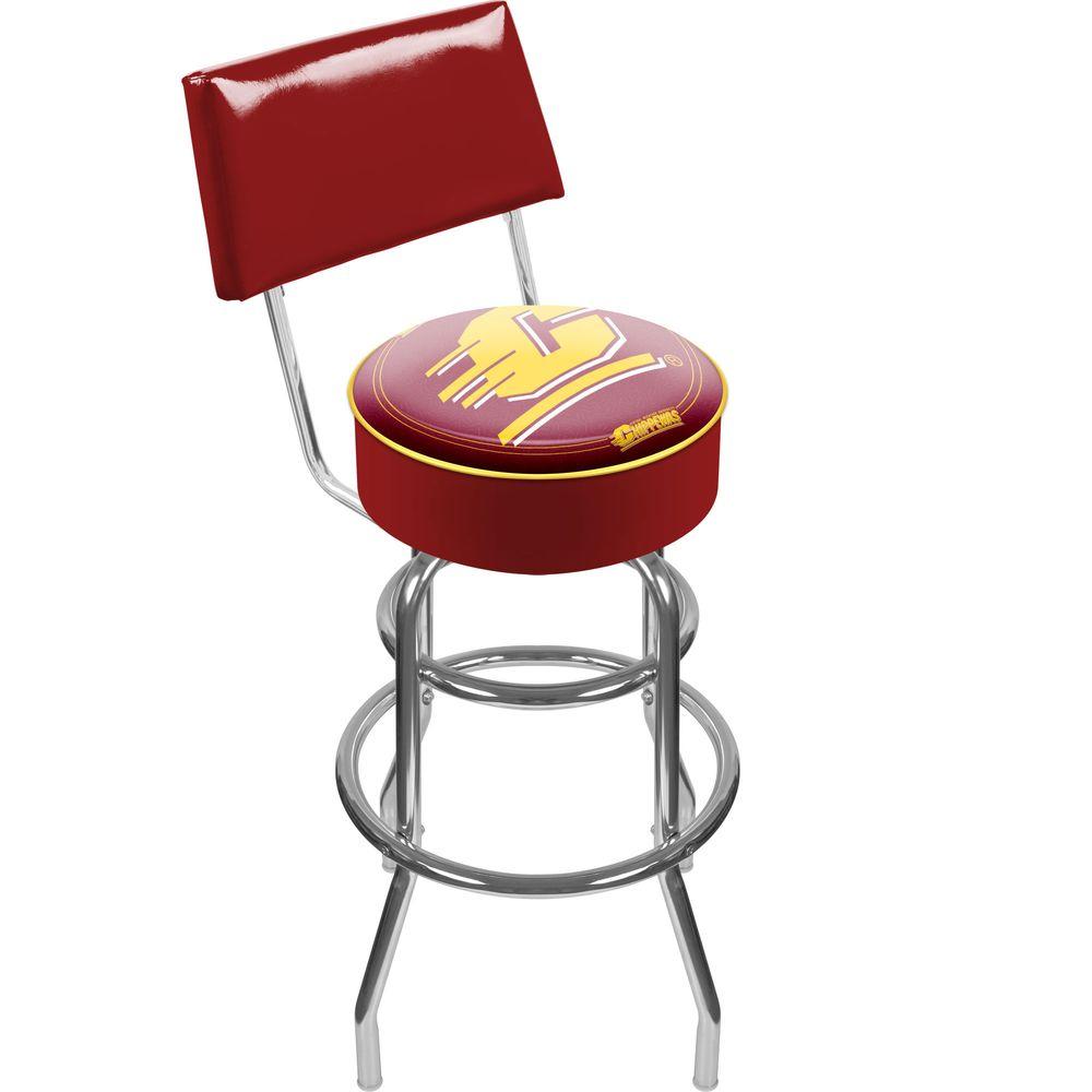 Trademark Central Michigan University 30 In Chrome Padded Swivel Trademark Central Michigan University 30 In Chrome Padded Swivel Bar Stool Lrg1100 Cm The Home Depot
