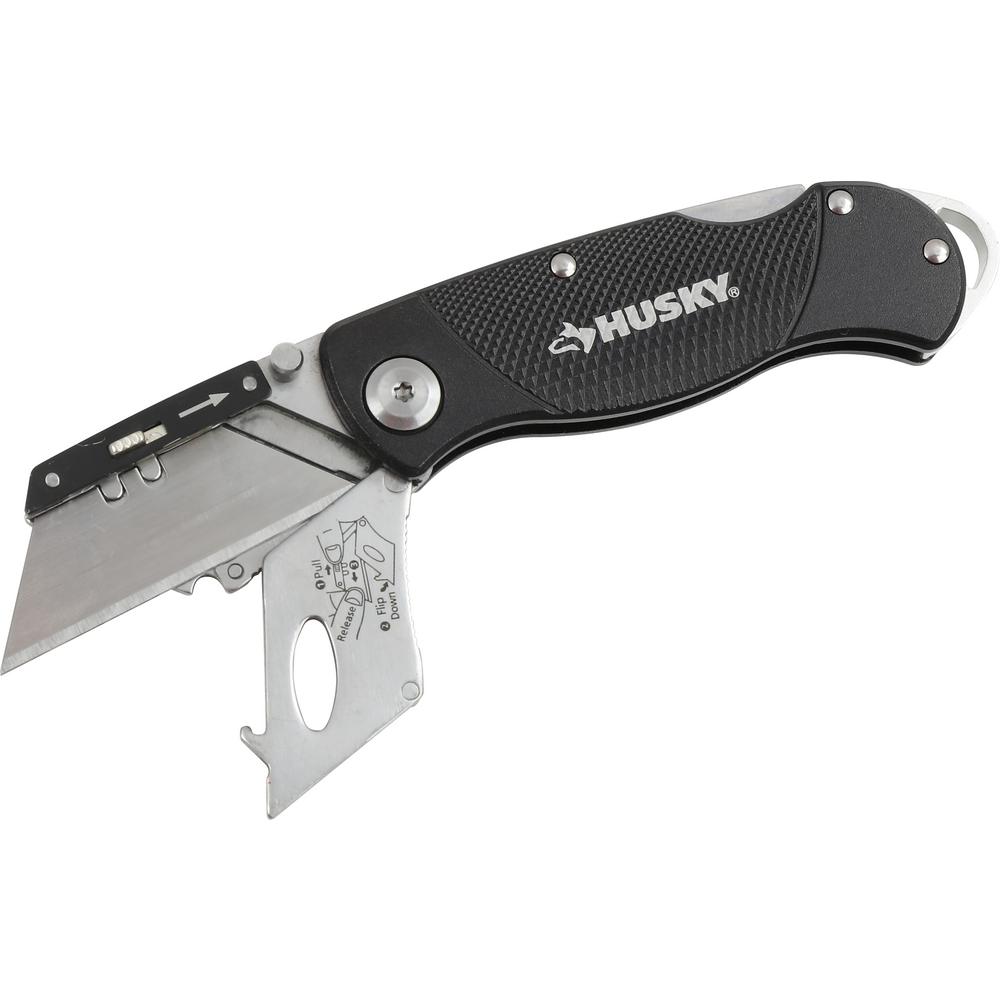 HUSKY Utility Knife (3 Pack) Foldable Lock Back Razor Blade Non Slip Handy Tool 820909997320 eBay