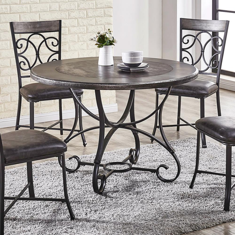Steve Silver Greystone Round Tile And Wood Top Dining Table Gs450tb Steve Silver Greystone Round Tile And Wood Top Dining Table Gs450tb The Home Depot