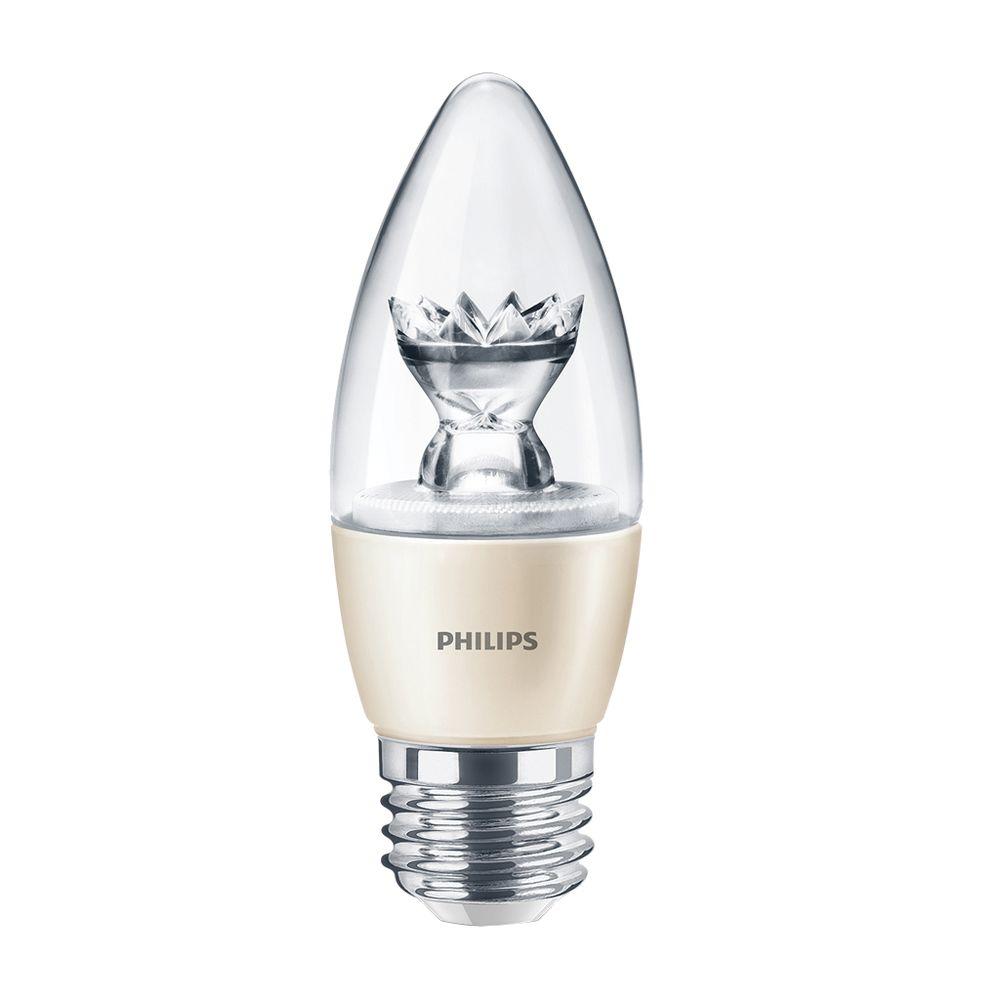 Philips 60 Watt Equivalent B13 Dimmable Led Blunt Tip Candle Soft Philips 60 Watt Equivalent B13 Dimmable Led Blunt Tip Candle Soft White 2700k 4 Pack 435248 The Home Depot