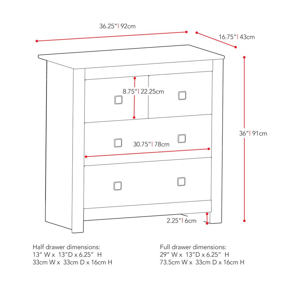 Corliving Madison 4 Drawer Chest In Rich Espresso Bmg 370 T The