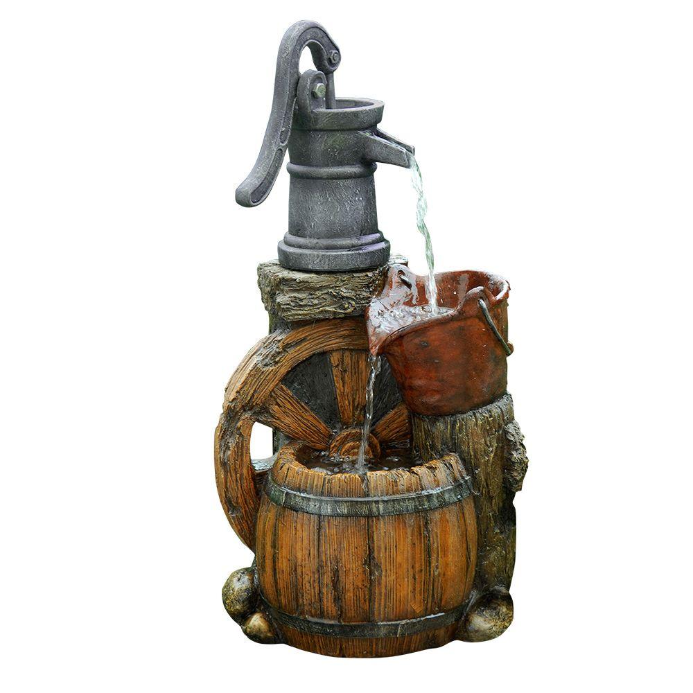 Alpine Corporation 24 in. Old Fashion Pump Barrel FountainWCT688 The