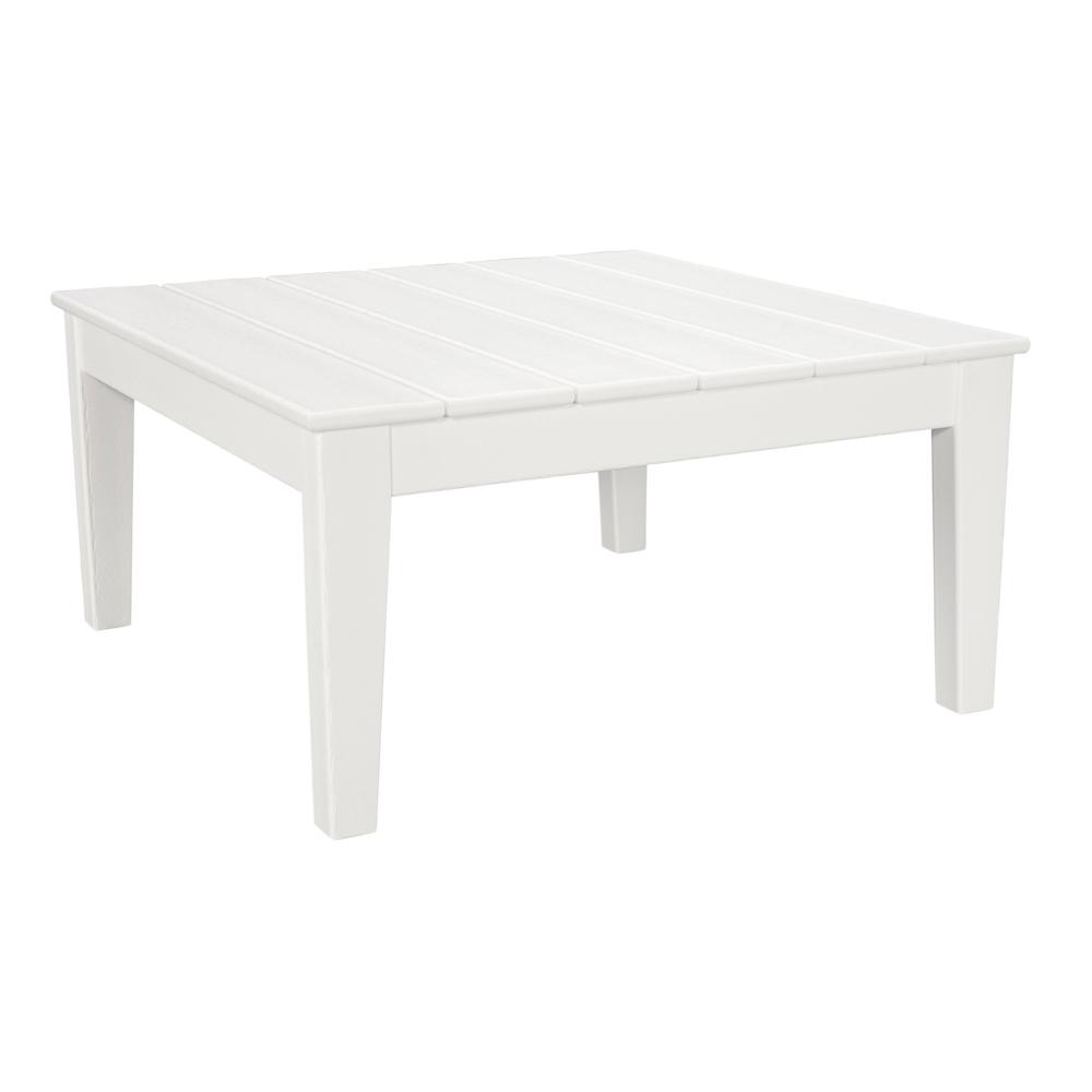Plastic Outdoor Coffee Tables Patio The Home Depot Newport 36 In Square Plastic Outdoor Coffee Table Polywood