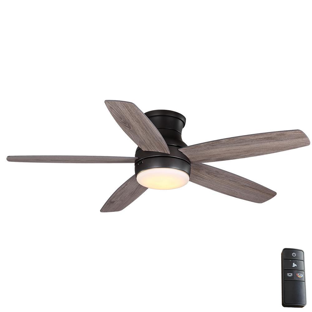 Ashby Park 52 In White Color Changing Integrated Led Bronze Ceiling Fan With Light Kit And Remote Control