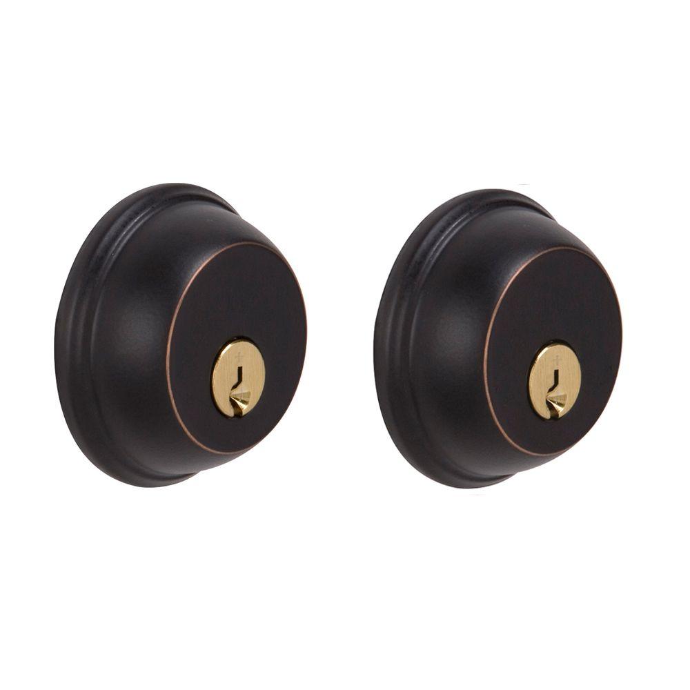 Schlage Double Cylinder Aged Bronze DeadboltB62N V 716 The Home Depot