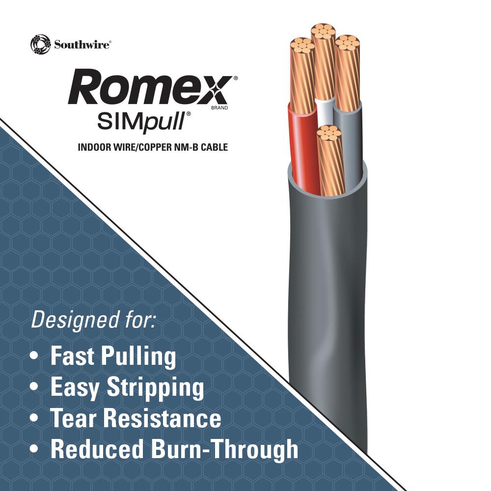 6//3 NM-B x 40/' Southwire /"Romex®/" Electrical Cable