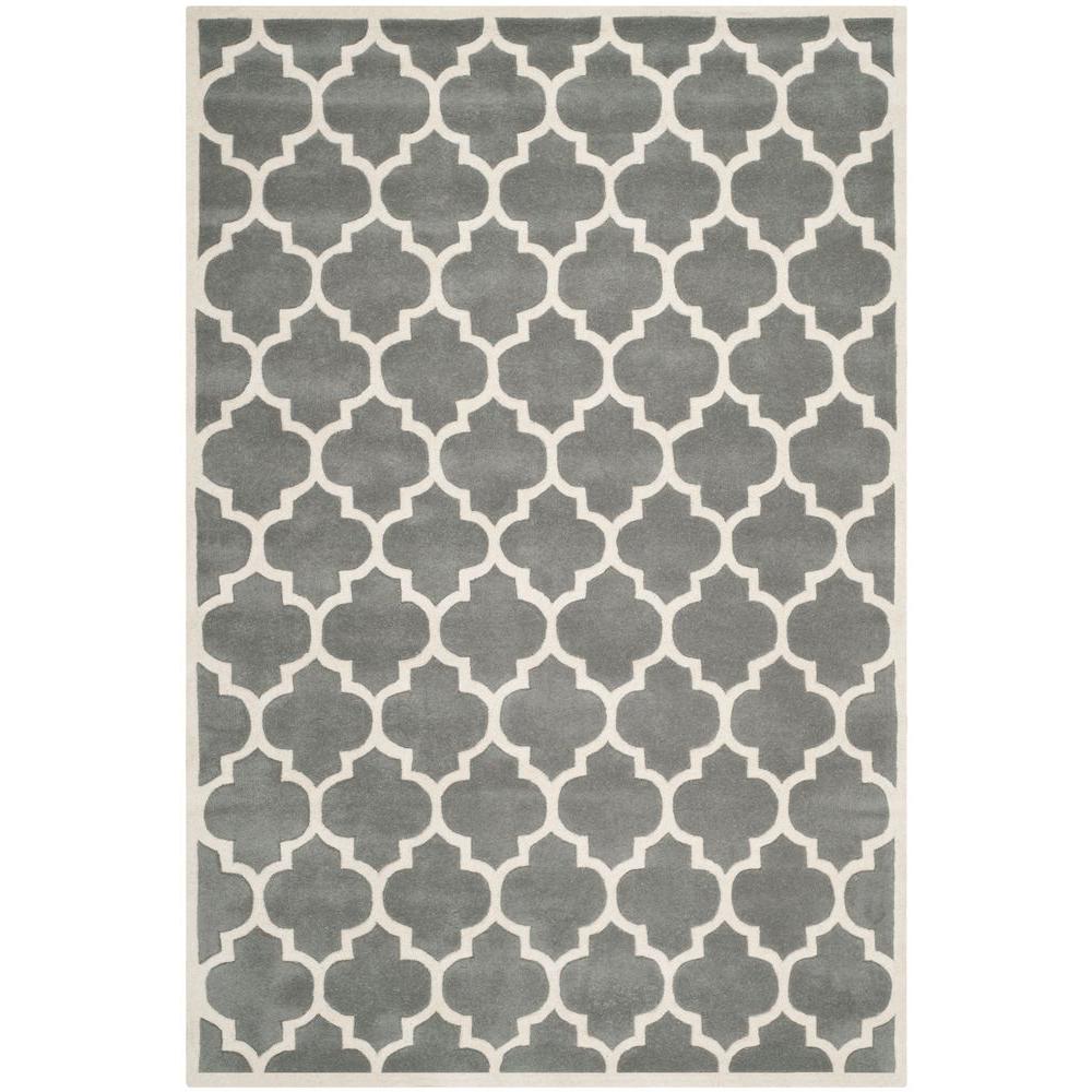 safavieh chatham dark gray ivory area ru