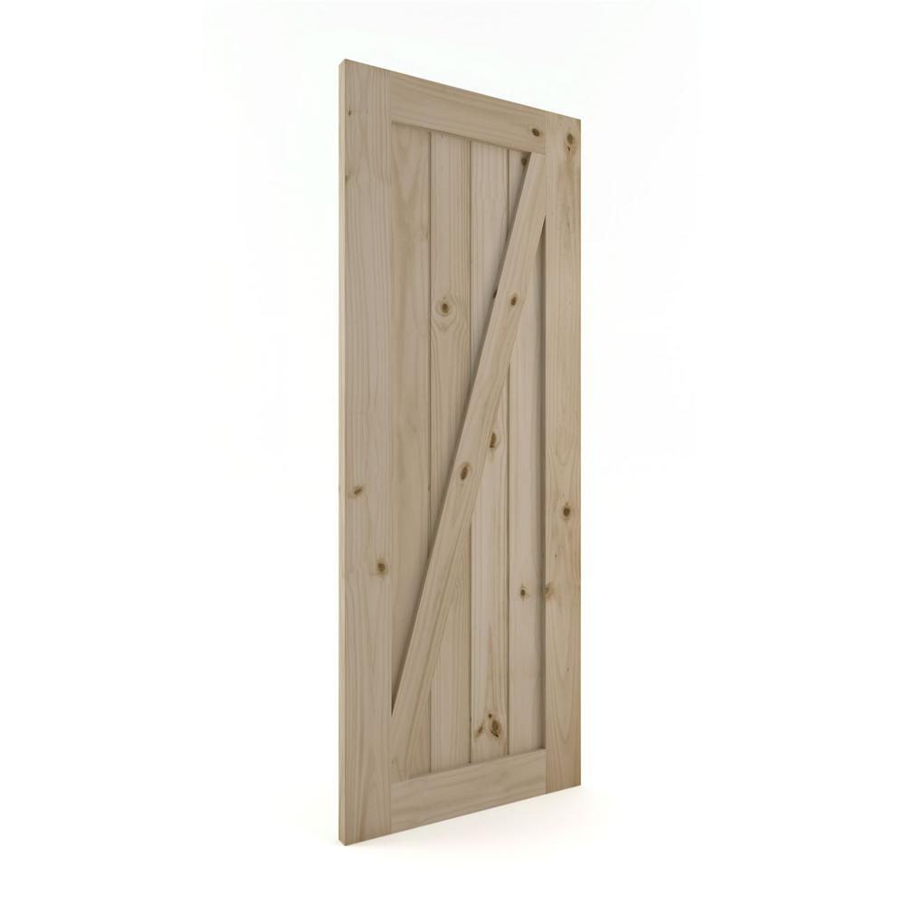 Eightdoors Z Frame Barn Knotty Pine Wood Interior Slab Door 84 X 36 X 1 3 8 In