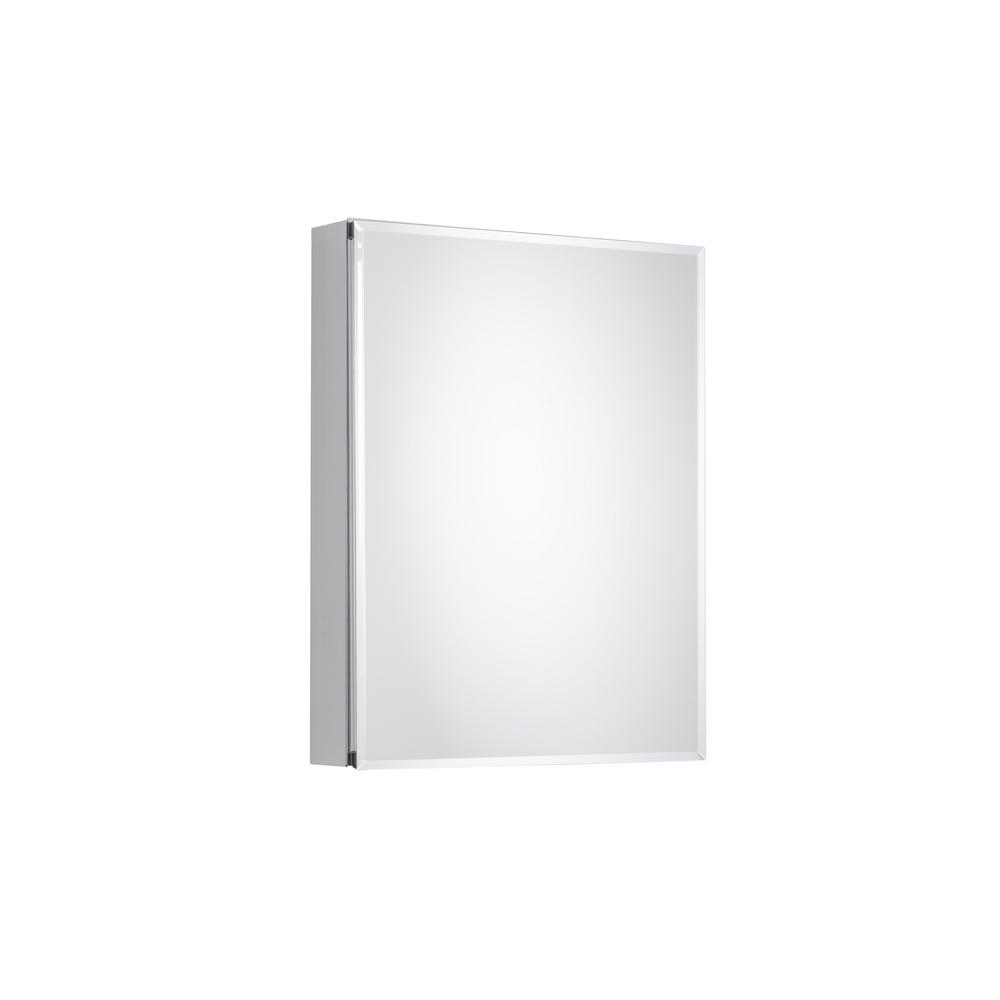 Pegasus 20 In X 26 In Recessed Or Surface Mount Bathroom Medicine Cabinet With Beveled Mirror In Silver Sp4581 The Home Depot