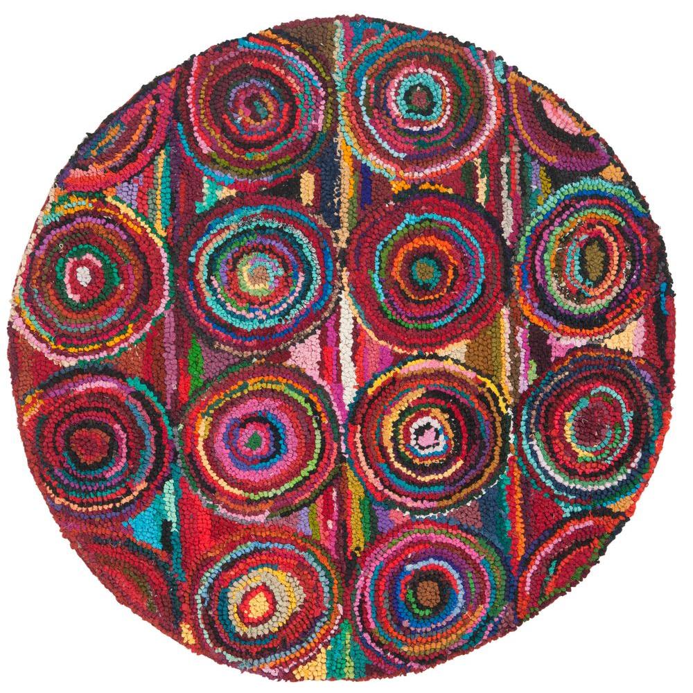 Safavieh Nantucket Pink/Multi 4 ft. x 4 ft. Round Area RugNAN143A4R