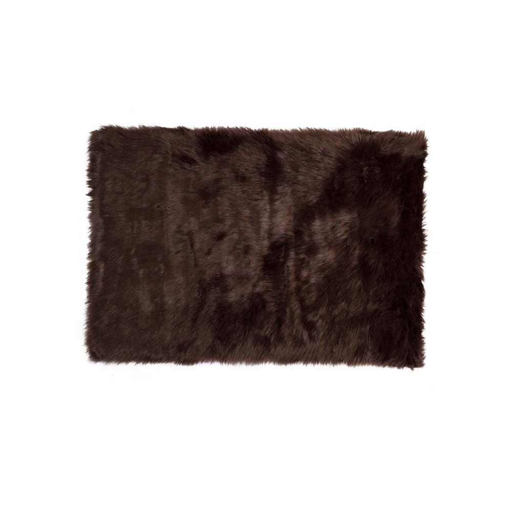 Hudson Chocolate 5 Ft X 8 Faux Sheepskin Indoor Area Rug Hudson Chocolate 5 Ft X 8 Faux Sheepskin Indoor Area Rug