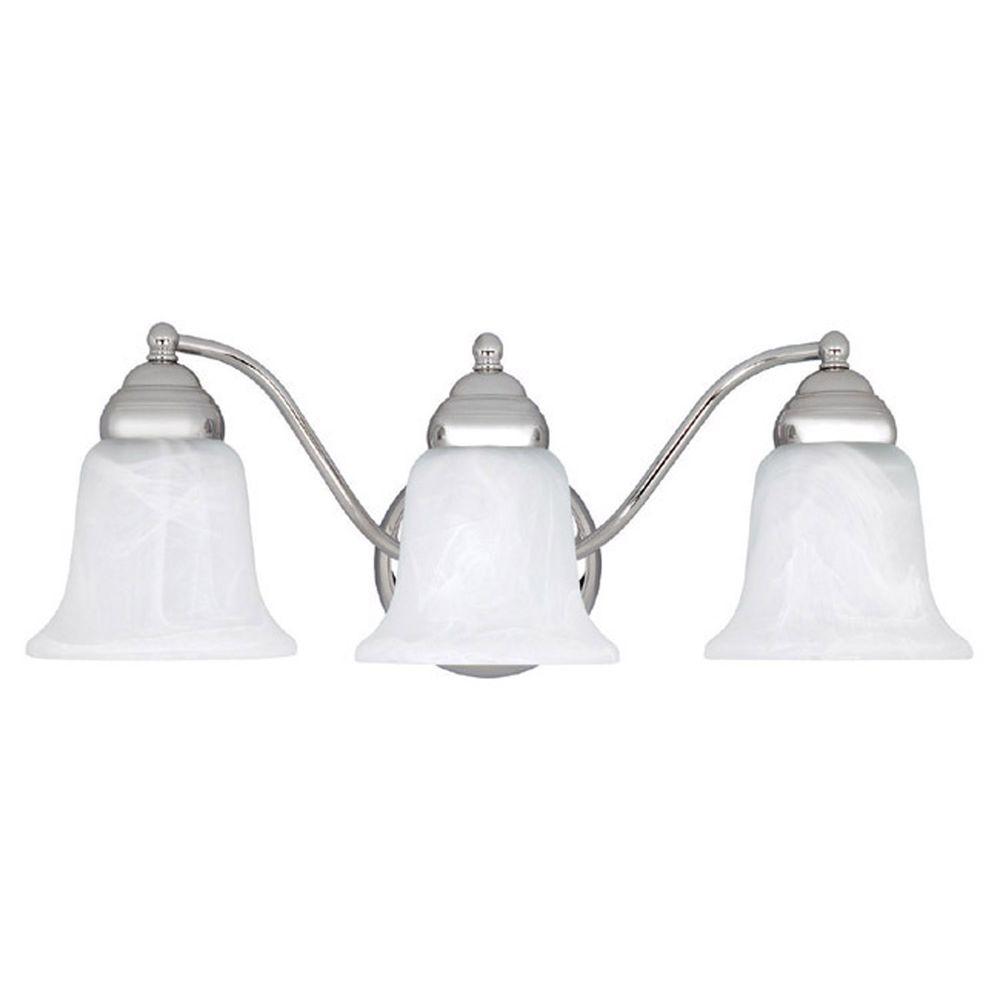 Filament Design Lonnie 3Light Chrome Bath Vanity Light with Faux White