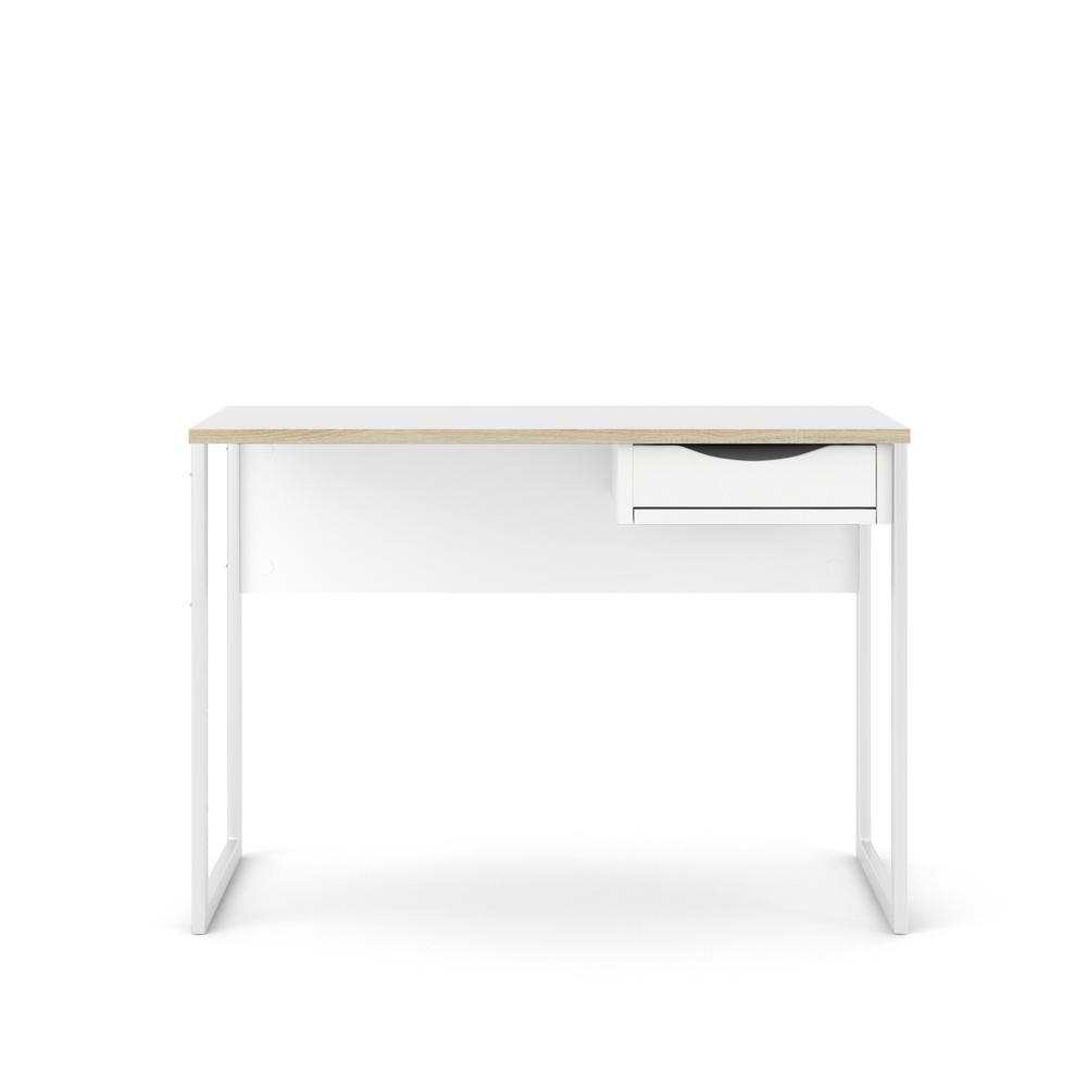 Tvilum 43 31 In White Rectangular 1 Drawer Writing Desk With Oak