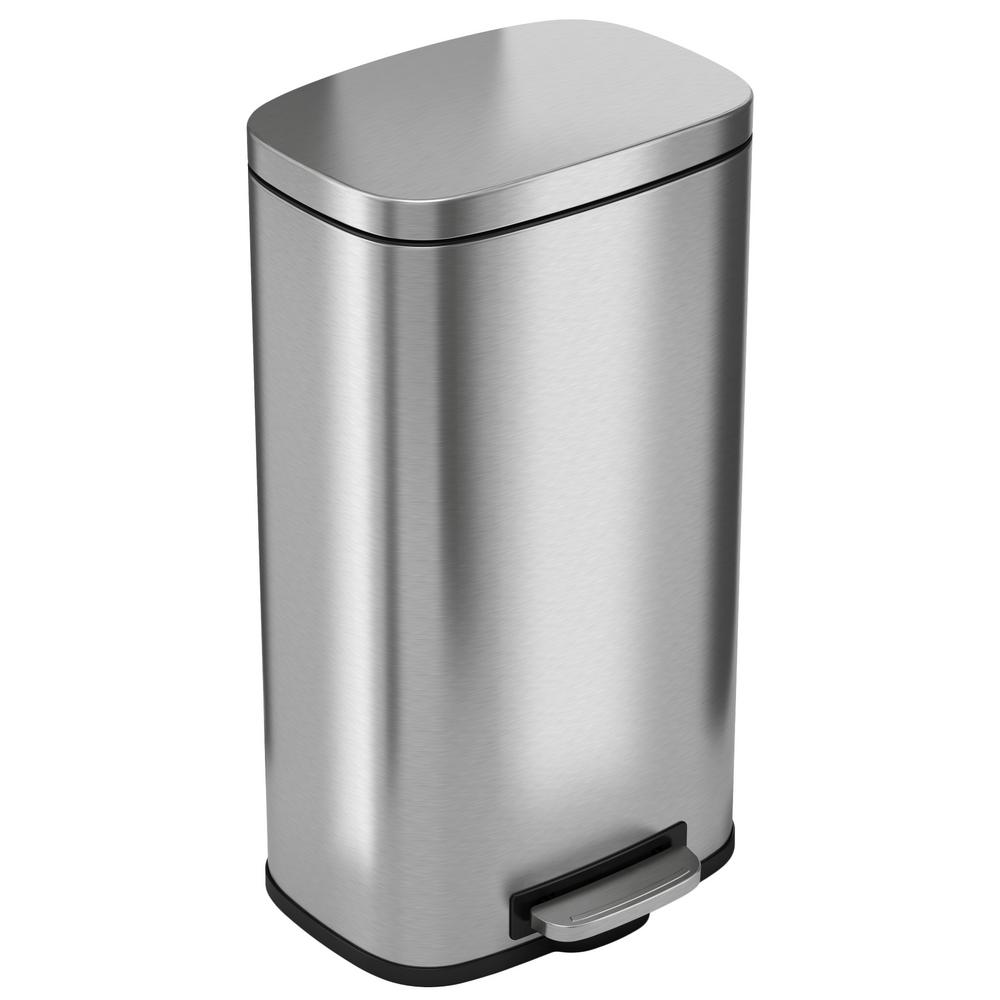 ITouchless 30 L 8 Gal SoftStep Stainless Steel Step Kitchen Trash