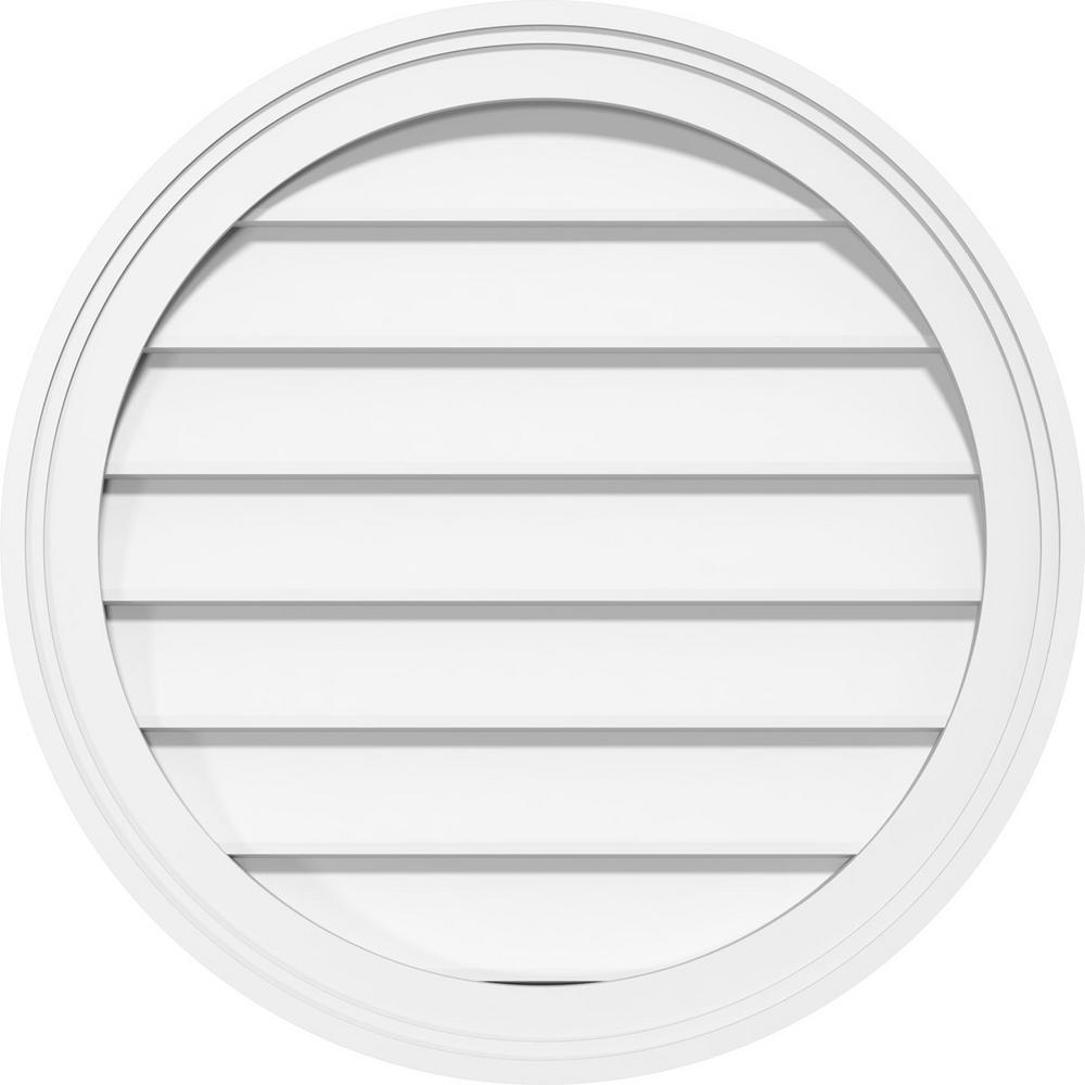 Ekena Millwork 12 in. x 12 in. Round Surface Mount PVC Gable Vent Non