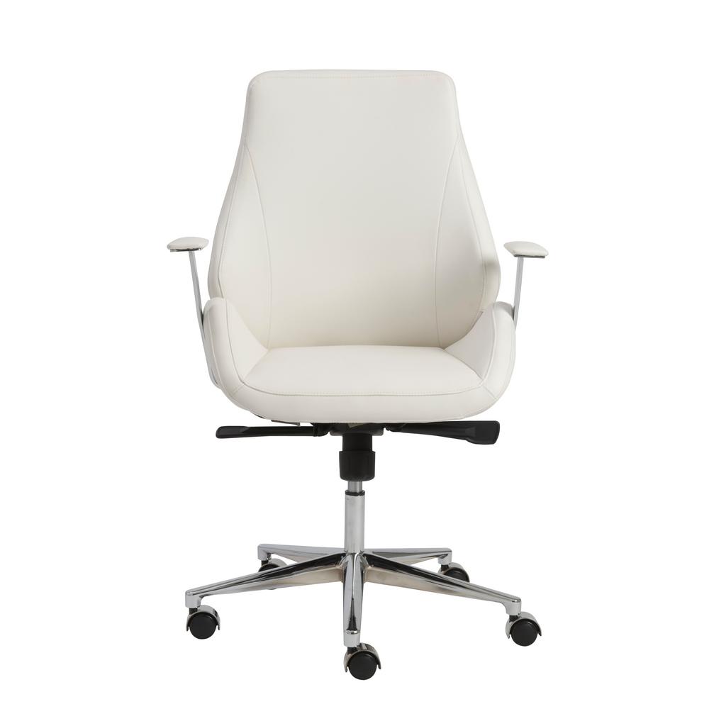 Eurostyle Bergen White Low Back Office Chair 00475wht The Home Depot