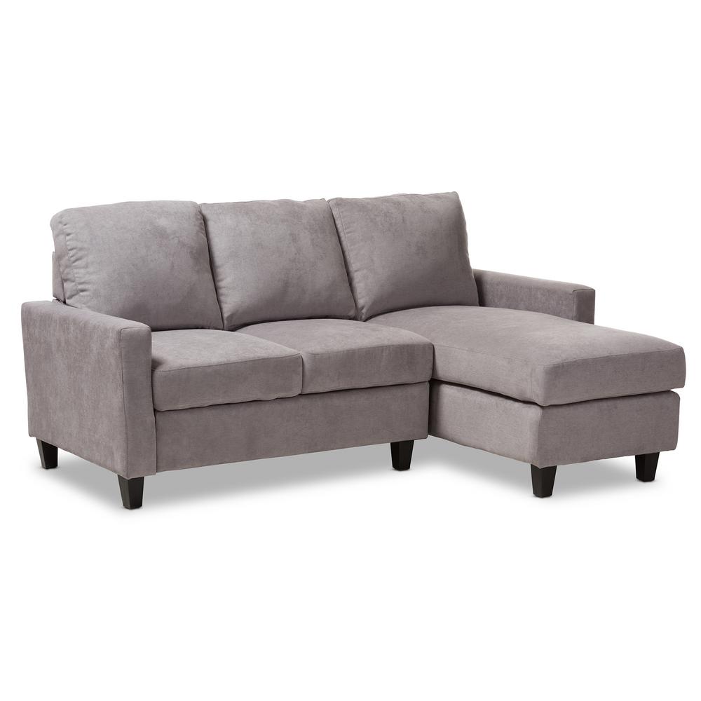 Gray Sectionals Living Room Furniture The Home Depot Greyson Light Gray Fabric Sectional