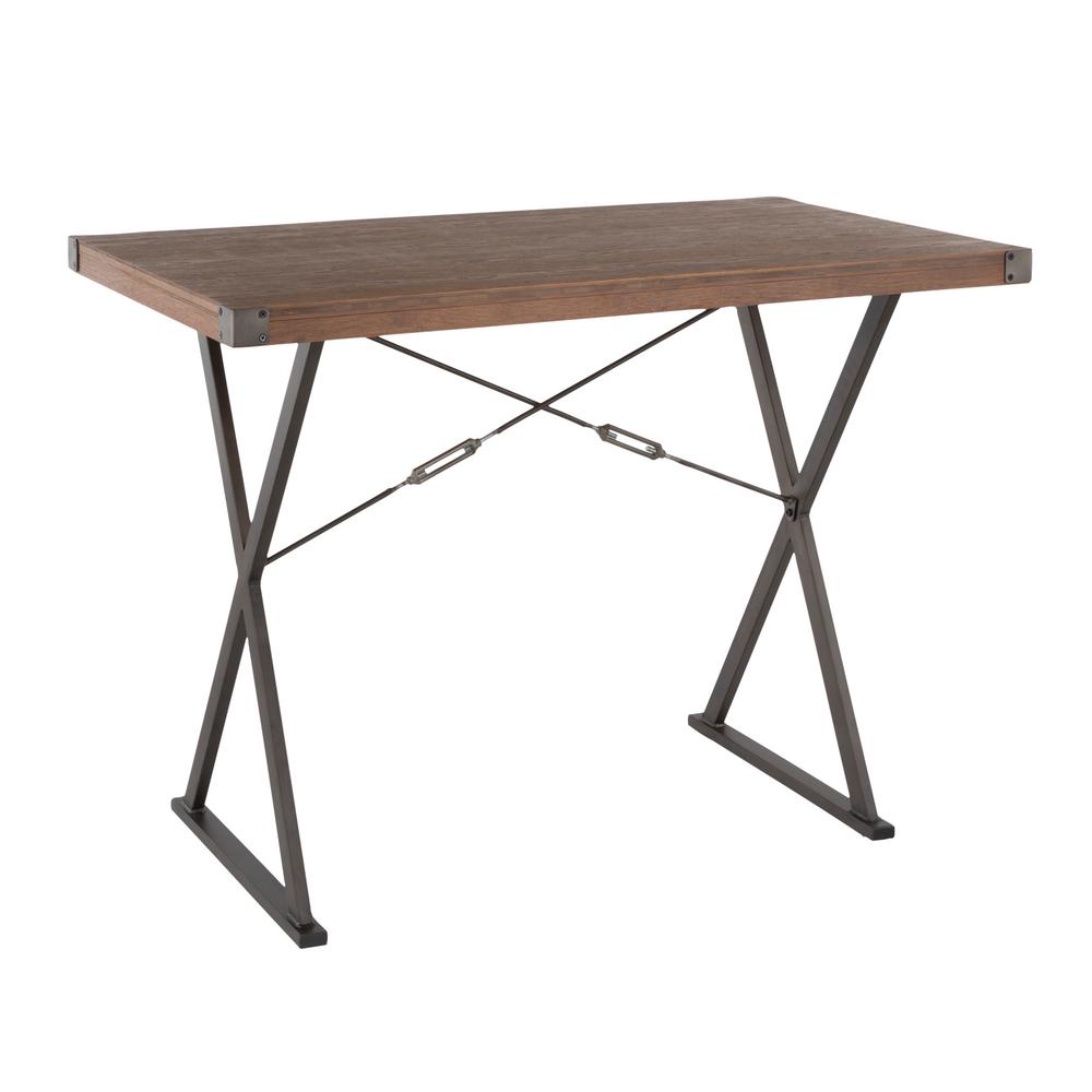 Lumisource Prep Antique And Brown Counter Height Dining Table Ct