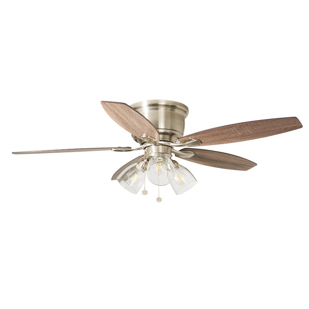 Hampton Bay Stoneridge 52 In Led Indoor Brushed Nickel Hugger Hampton Bay Stoneridge 52 In Led