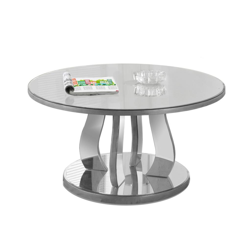 Silver Mirrored Coffee Table Hd3725 The Home Depot