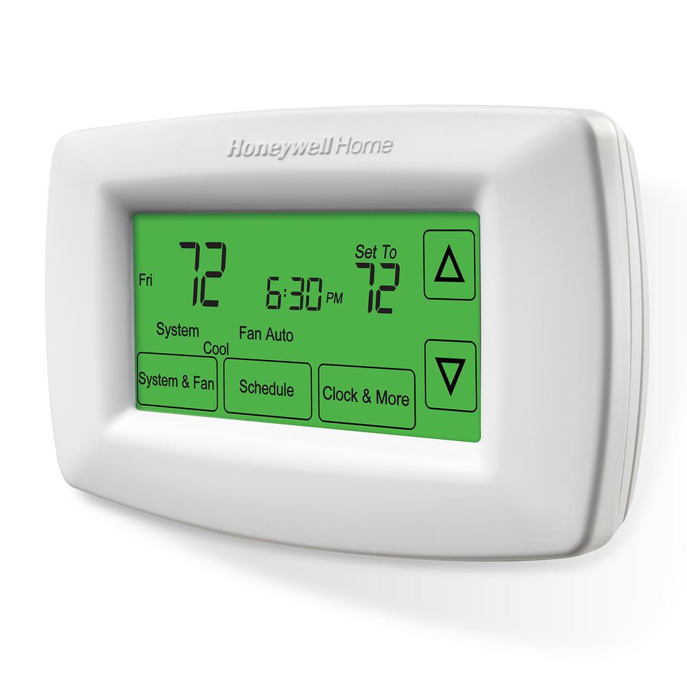 Honeywell Home 7 Day Programmable Thermostat With Touchscreen Display Rth7600d The Home Depot