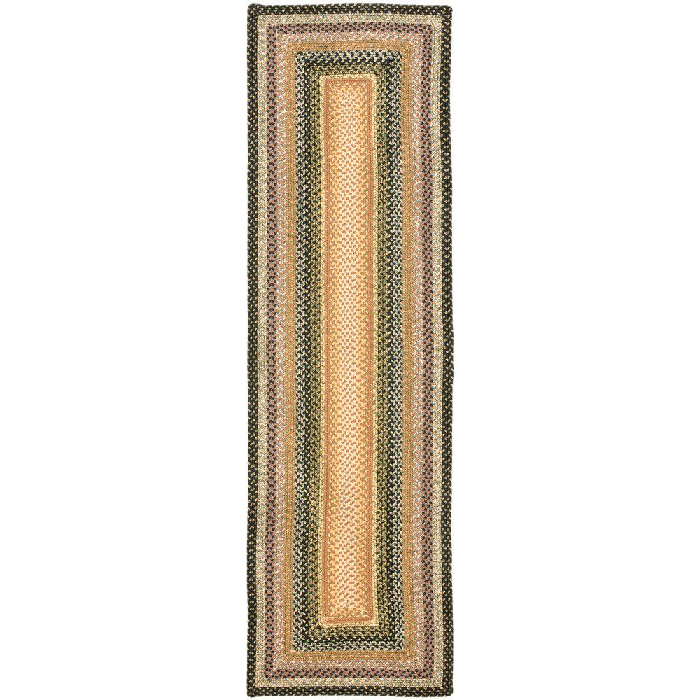 Safavieh Braided Blue/Multi 2 ft. x 8 ft. Runner RugBRD308A28 The Home Depot