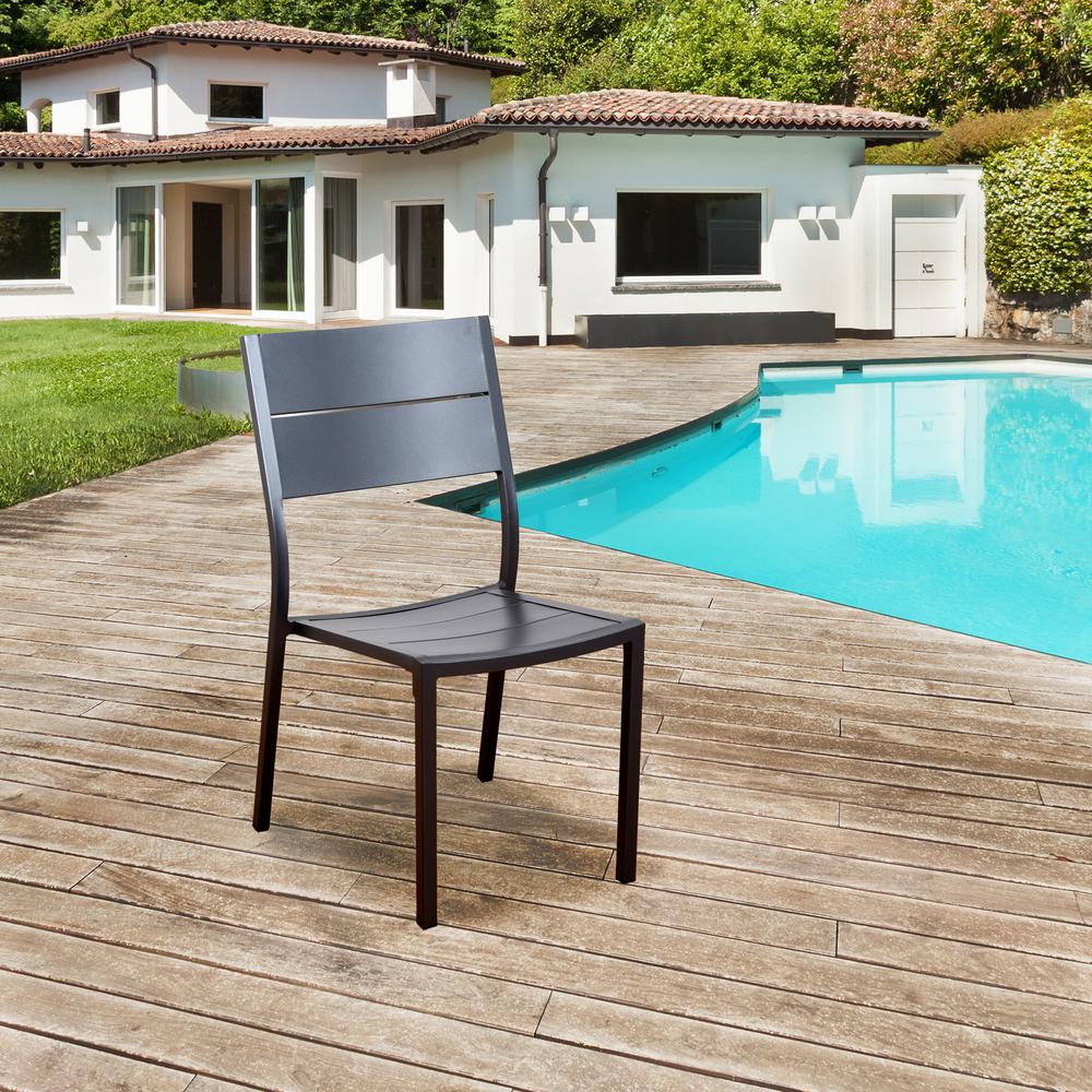 Atlantic Bryant Side Chair Aluminum Outdoor Dining Chair 4 Pack