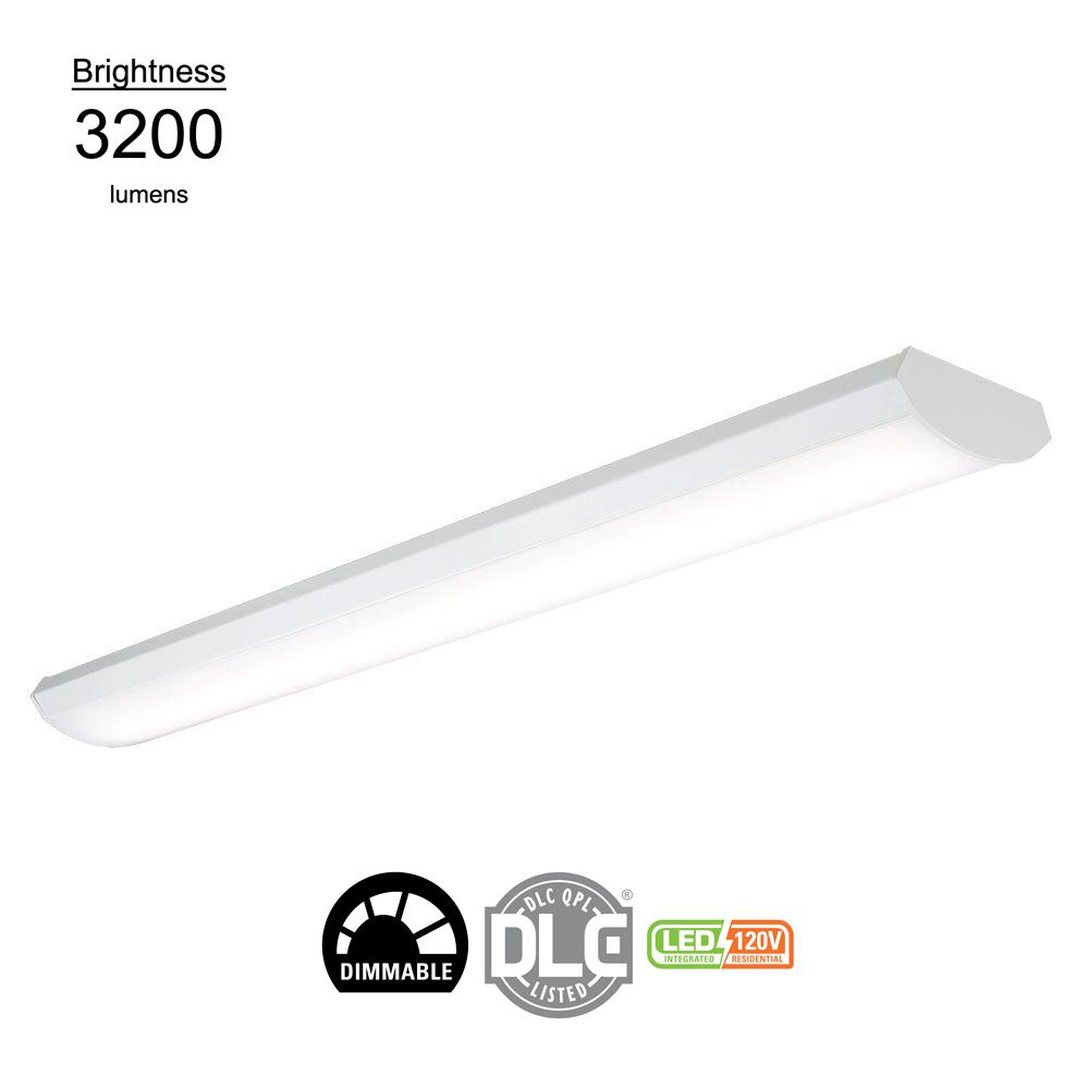 Metalux Wraparound Lights Commercial Lighting The Home Depot 32 Watt Equivalent White Low Profile Linear Integrated Led Wrap Light Fixture