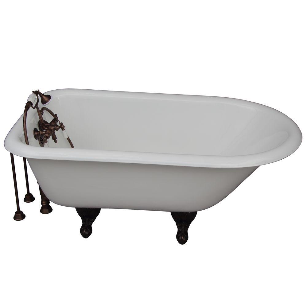 Barclay Products 4.5 ft. Cast Iron Ball and Claw Feet Roll Top Tub in