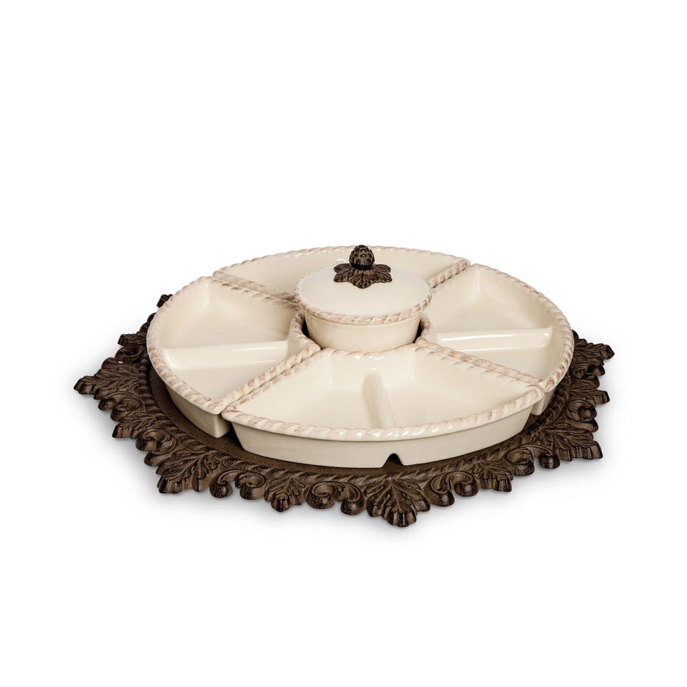 Cream Lazy Susan Crudite