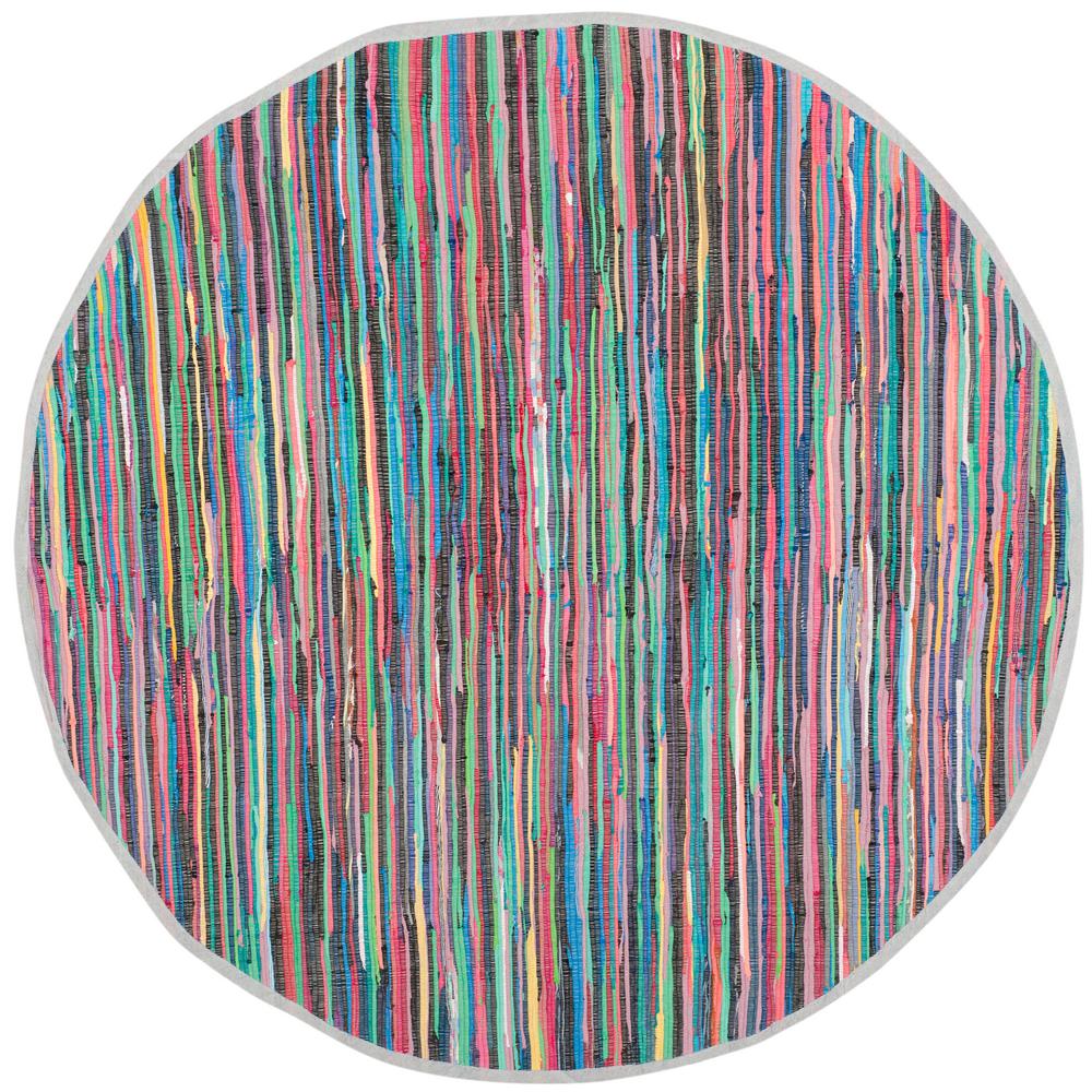 Safavieh Rag Rug Gray/Multi 8 ft. x 8 ft. Round Area RugRAR121M8R