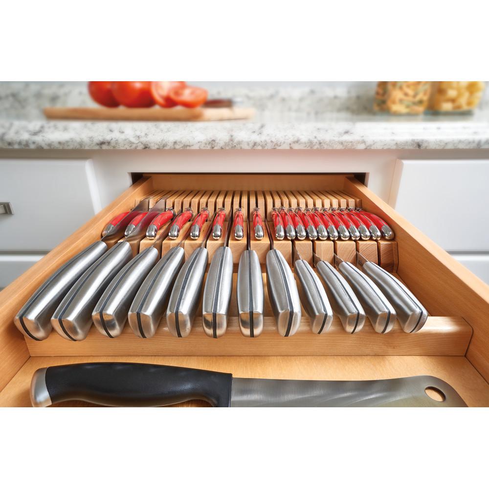 Rev A Shelf 2 875 In H X 18 5 In W X 22 In D Double Knife Block