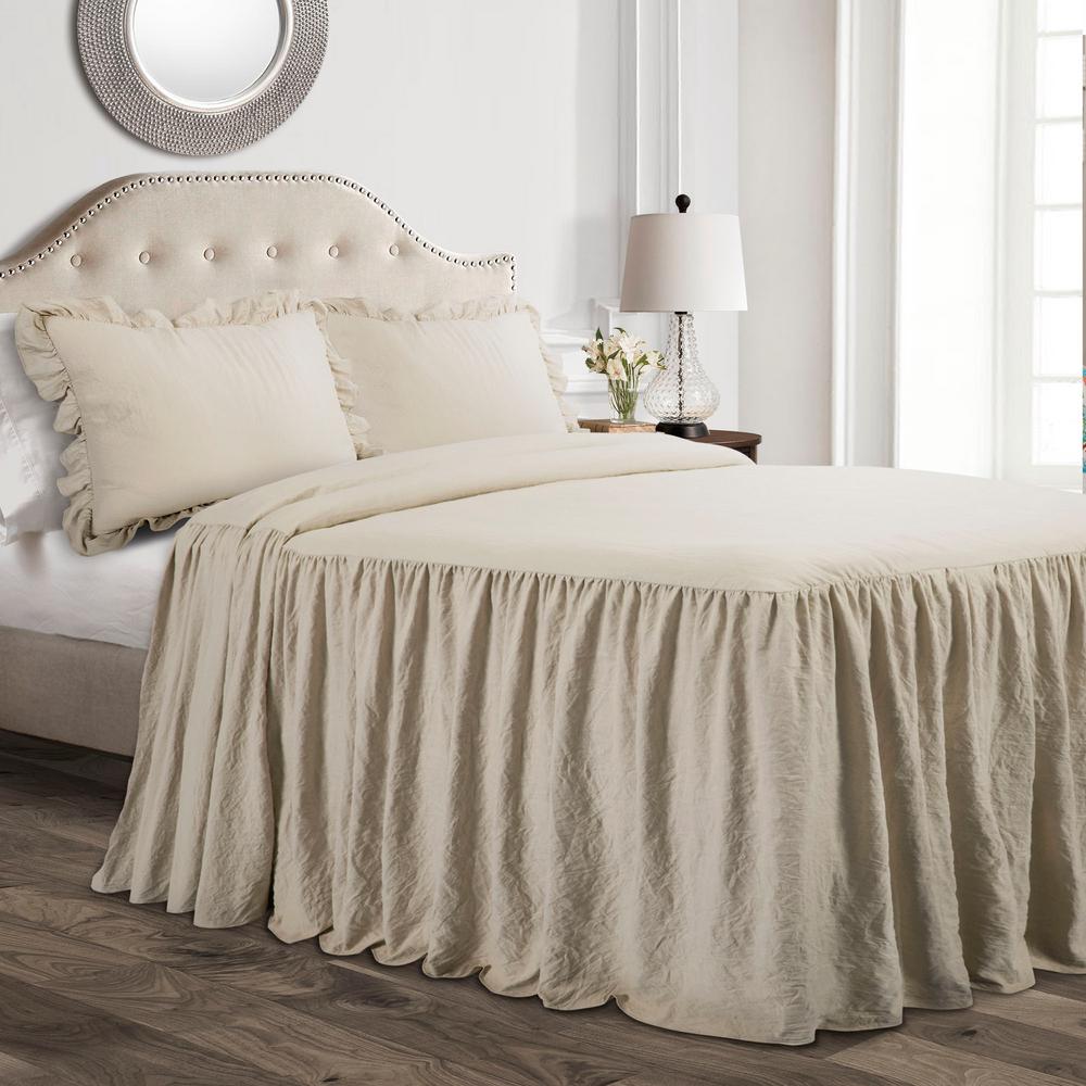 Lush Decor Ruffle Skirt Bedspread Neutral 2 Piece Twin Set Lush Decor Ruffle Skirt Bedspread