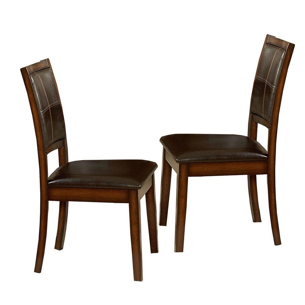 Brown Rust Dining Chairs Kitchen Room Furniture The Dark Chocolate Faux Leather Dining Chair Set Of 2