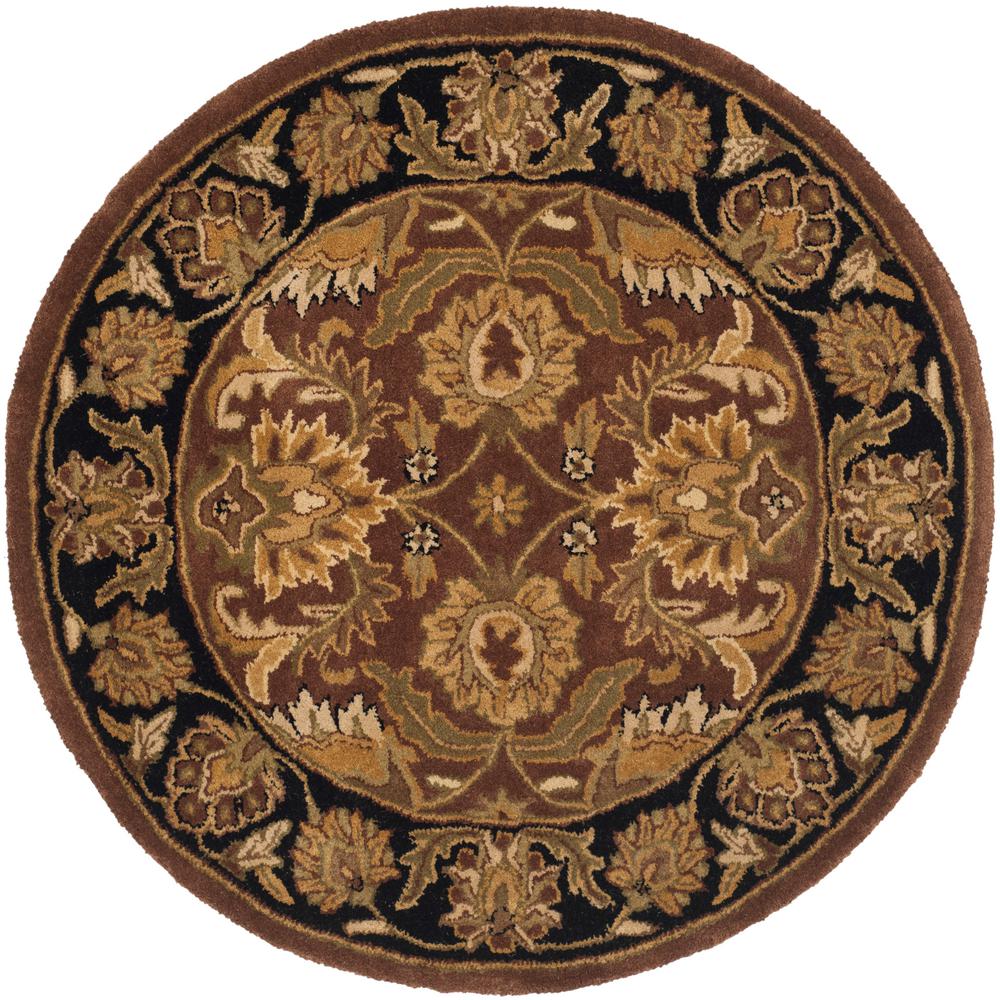 Safavieh Classic Rust/Black 4 ft. x 4 ft. Round Area Rug-CL239C-4R ...