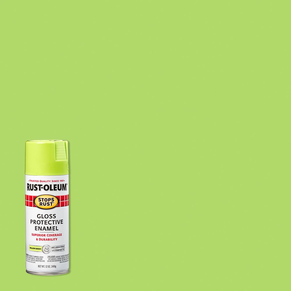 Rust-Oleum Stops Rust 12 oz. Protective Enamel Gloss Willow Green Spray ...