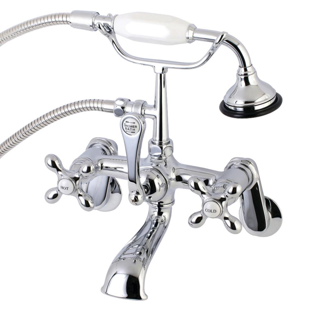 Kingston Brass Vintage Adjustable Center 3 Handle Claw Foot Tub