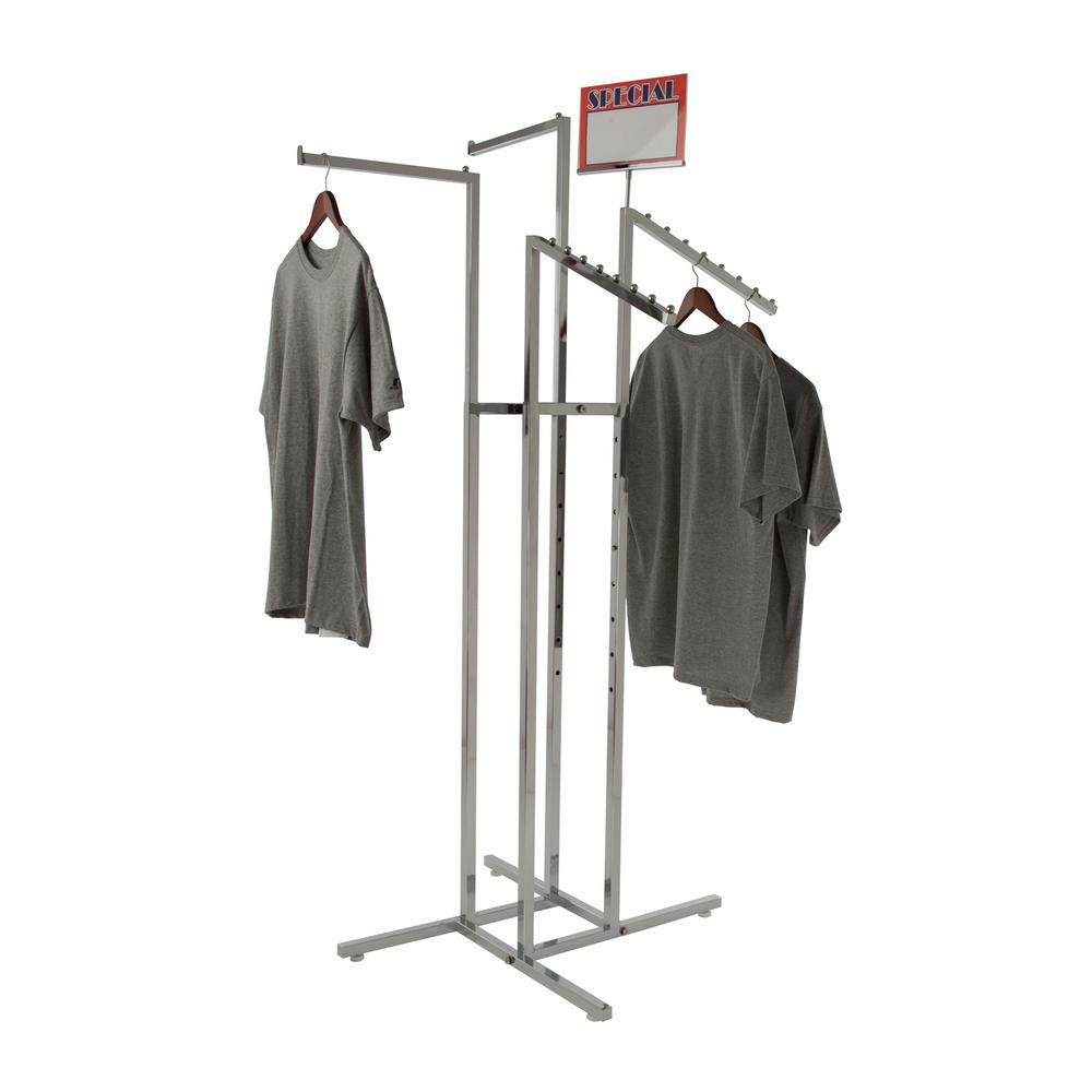 Retail Store Fixtures Equipment Clothing Garment Racks Opbk Varna Bg Rectangular Tubing Straight Arms Only Garment Racks Perfect For Retail Clothing Store Display Heavy Duty Chrome 4 Way Rectangular Arm Clothing Rack