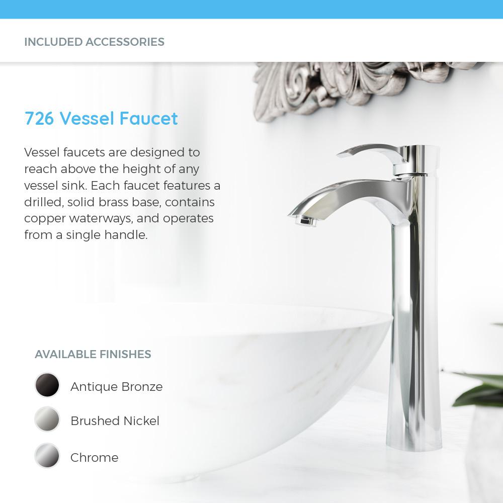 857 Butterfly Blue Granite Vessel Sink Antique Bronze Bathroom Ensemble with 718 Vessel Faucet Bundle - 3 Items: Sink, Faucet, and Pop Up Drain