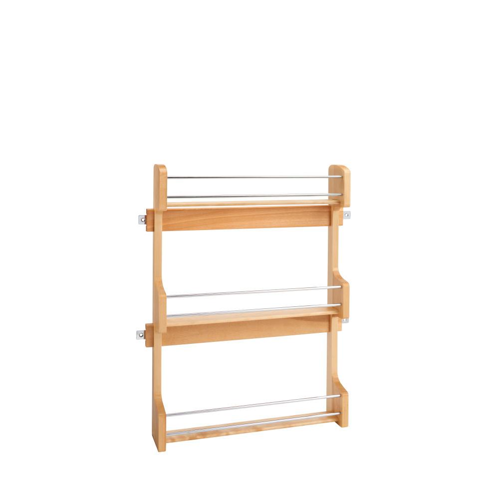 Rev A Shelf 21 5 In H X 16 5 In W X 3 12 In D Large Cabinet Door Mount Wood 3 Shelf Spice Rack 4sr 21 The Home Depot