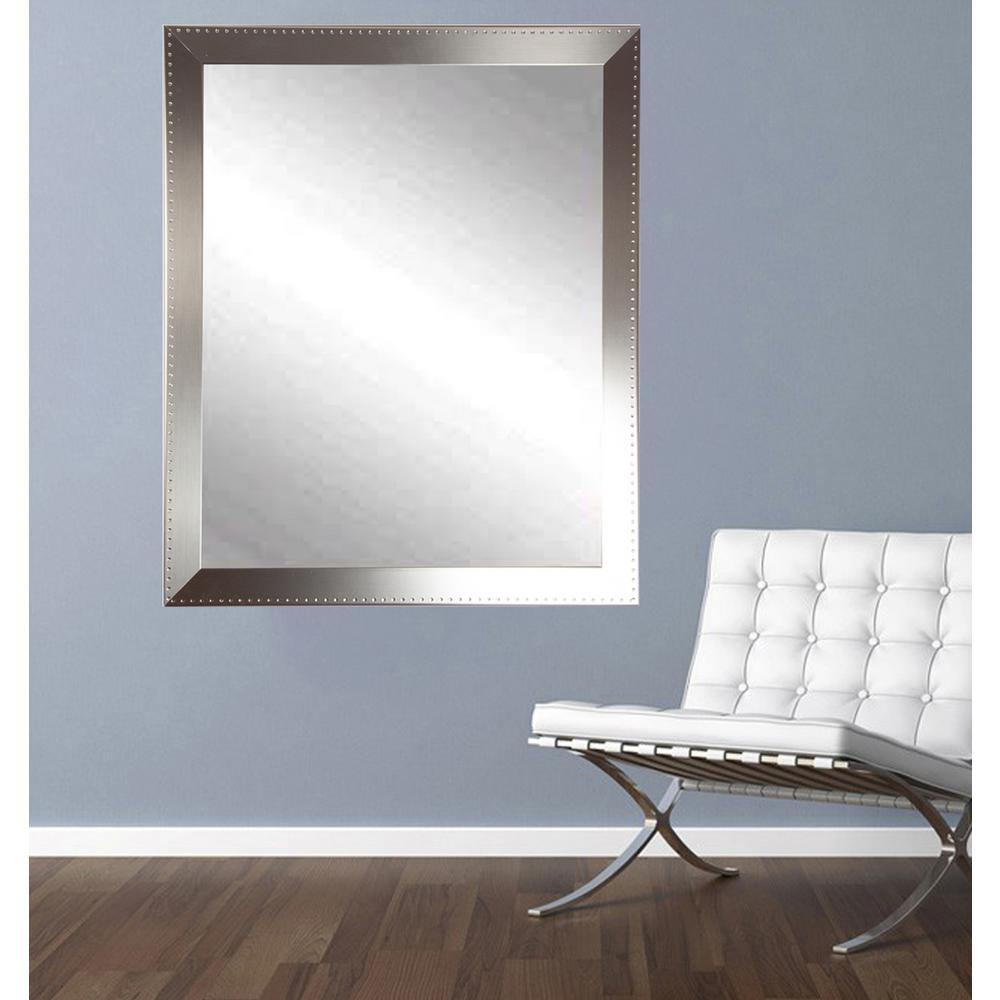 Embossed Steel Silver Vanity Wall MirrorBM026S The Home Depot