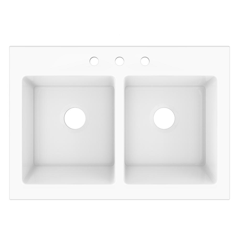 Sinkology Elevate Quick Fit Drop In Farmhouse Fireclay 33 85 3 Hole Double Bowl Kitchen Sink Crisp White Sk453 34fc The Home Depot - Home Depot Drop In Farmhouse Sink Sinkology Elevate Quick Fit Drop In Farmhouse Fireclay 33 85 3 Hole Double Bowl Kitchen Sink Crisp White Sk453 34fc The Home Depot - Home Depot Drop In Farmhouse Sink