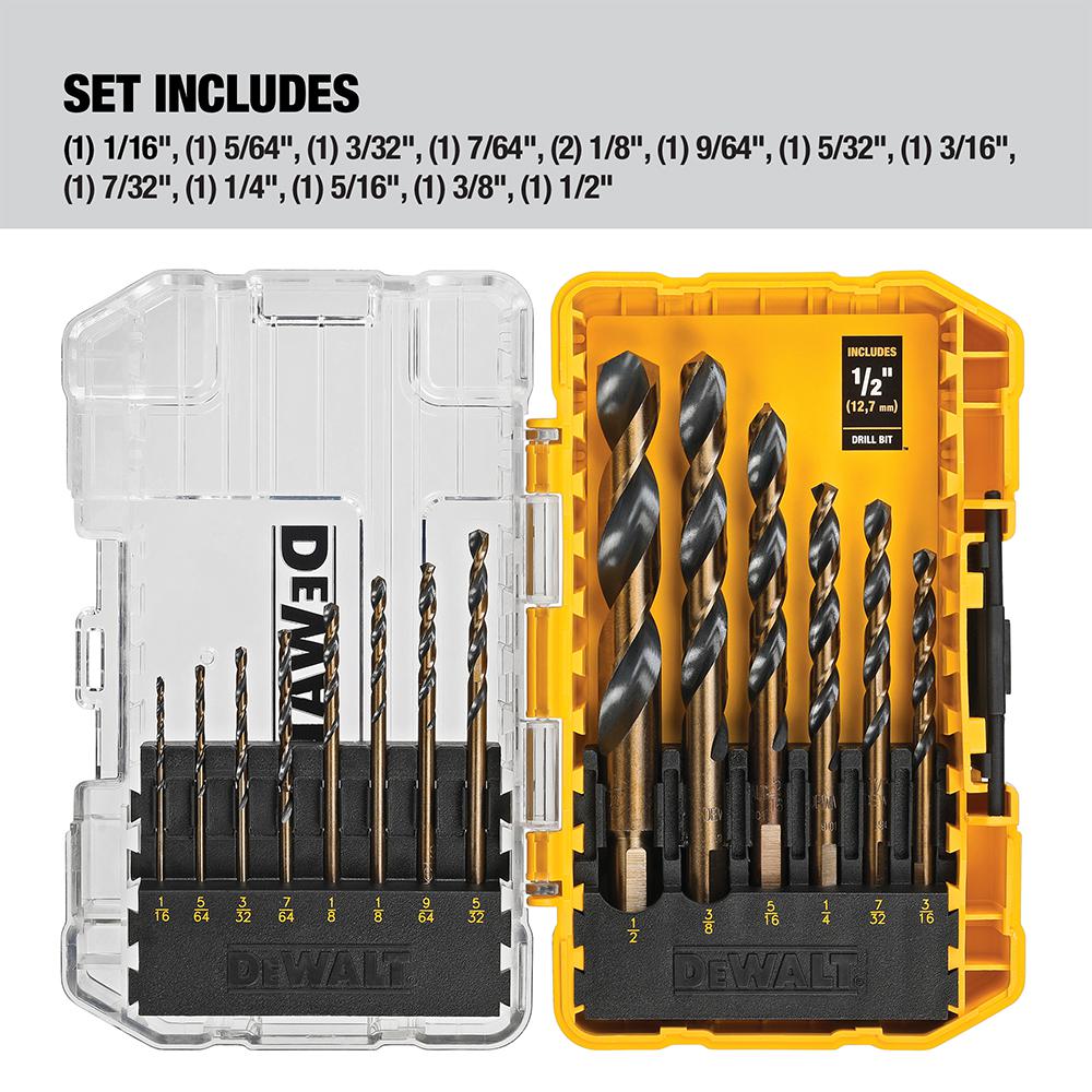 De Walt Steel Drill  Driver Bit Set W Right Angle Adapter and Tough System Case