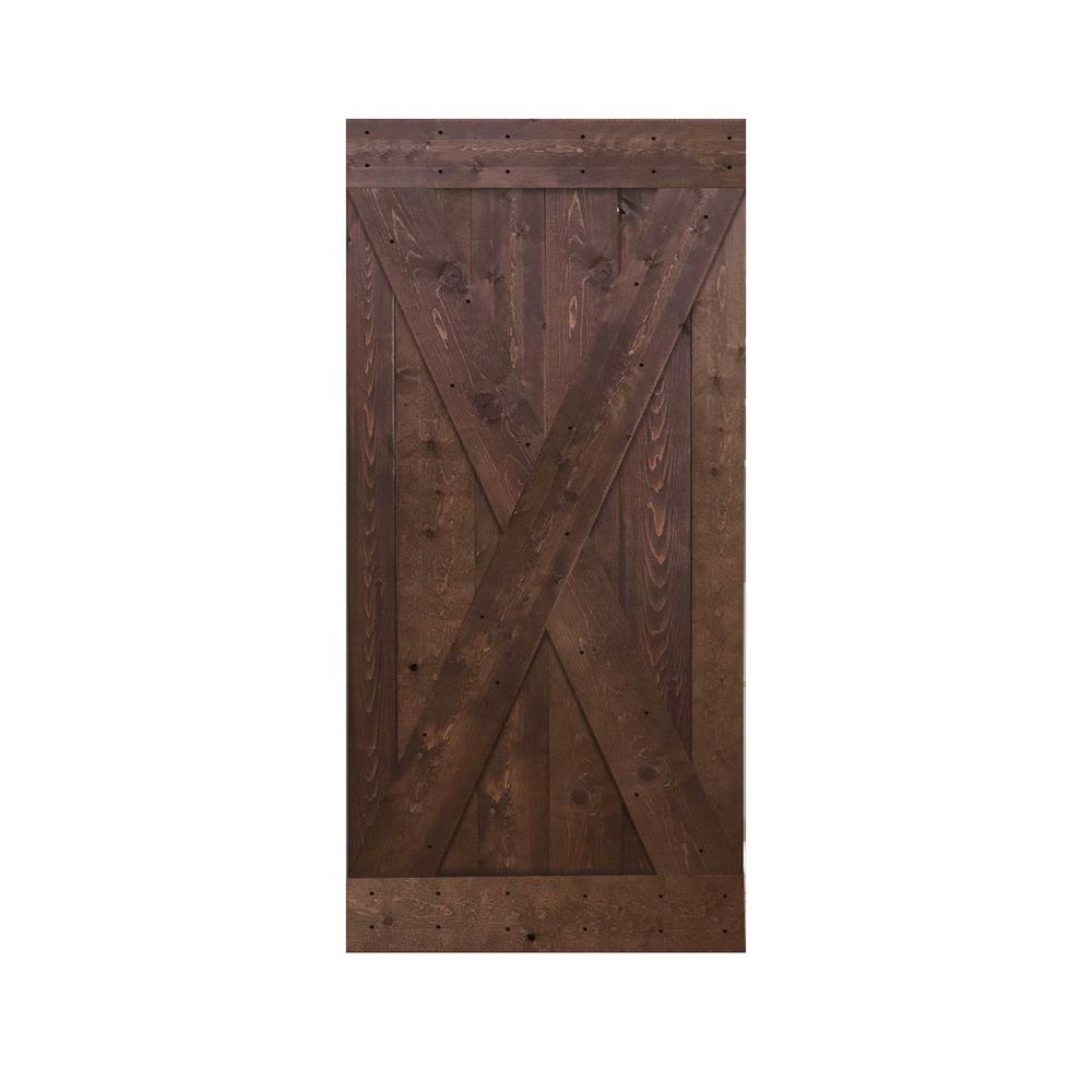 Calhome 36 In X 84 In Knotty Pine Solid Wood Interior Barn Door Slab Door Diy X36b The Home Depot