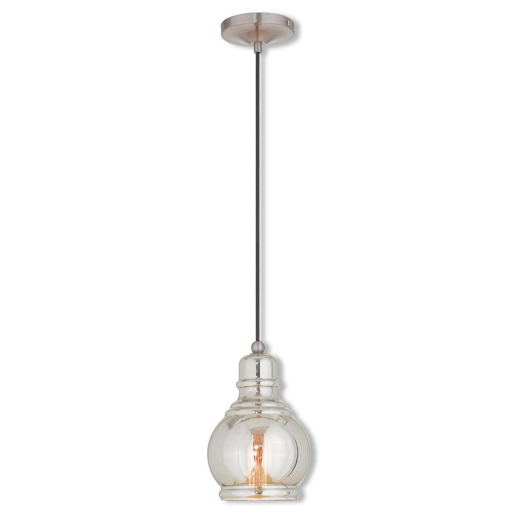 Livex Lighting Art Glass 1 Light Brushed Nickel Mini Pendant 40604 - Contemporary Etched Art Glass 4 Wide Mini Pendant Livex Lighting Art Glass 1 Light Brushed Nickel Mini Pendant 40604 - Contemporary Etched Art Glass 4 Wide Mini Pendant